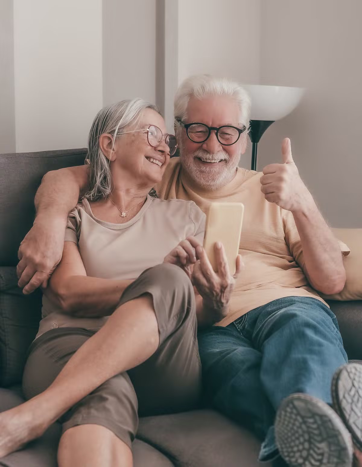 Senior relaxing in a comfortable home environment